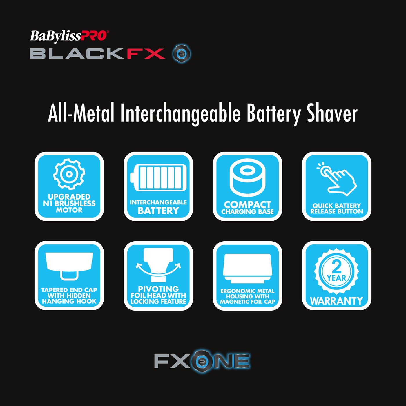 BaBylissPRO FXONE BLACKFX Double Foil Shaver