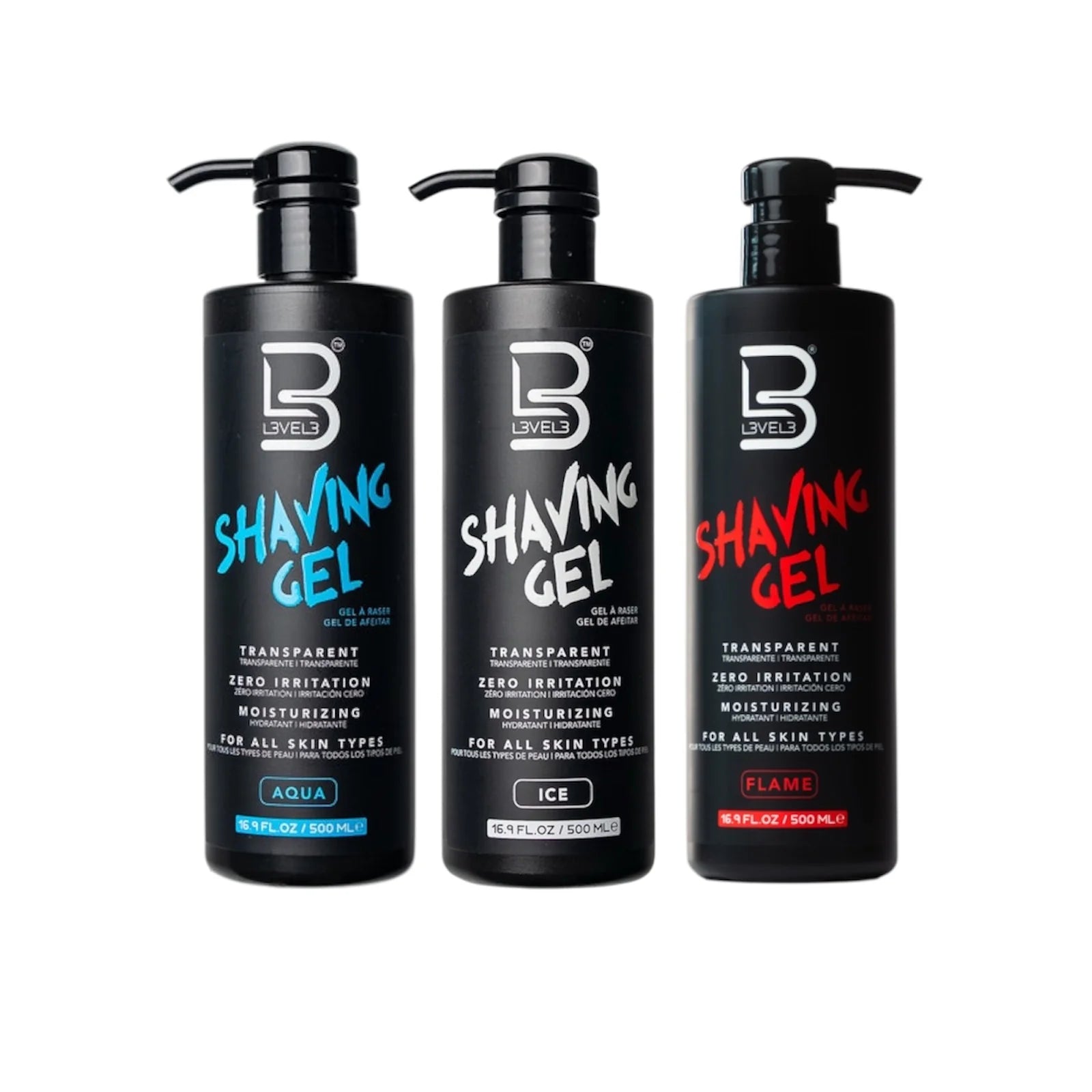 Level 3 TRANSPARENT SHAVING GEL 500ml